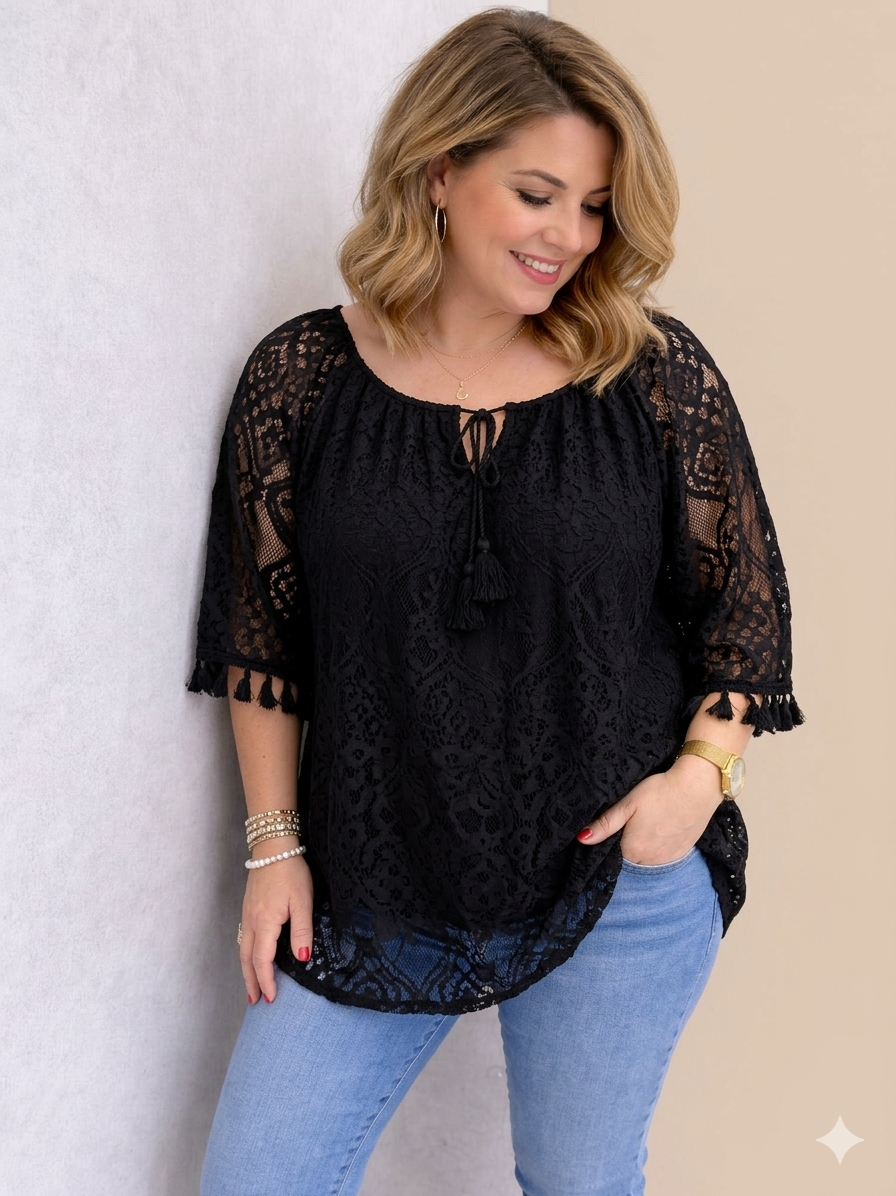 Tunique Grande Taille Dentelle Bohème Chic