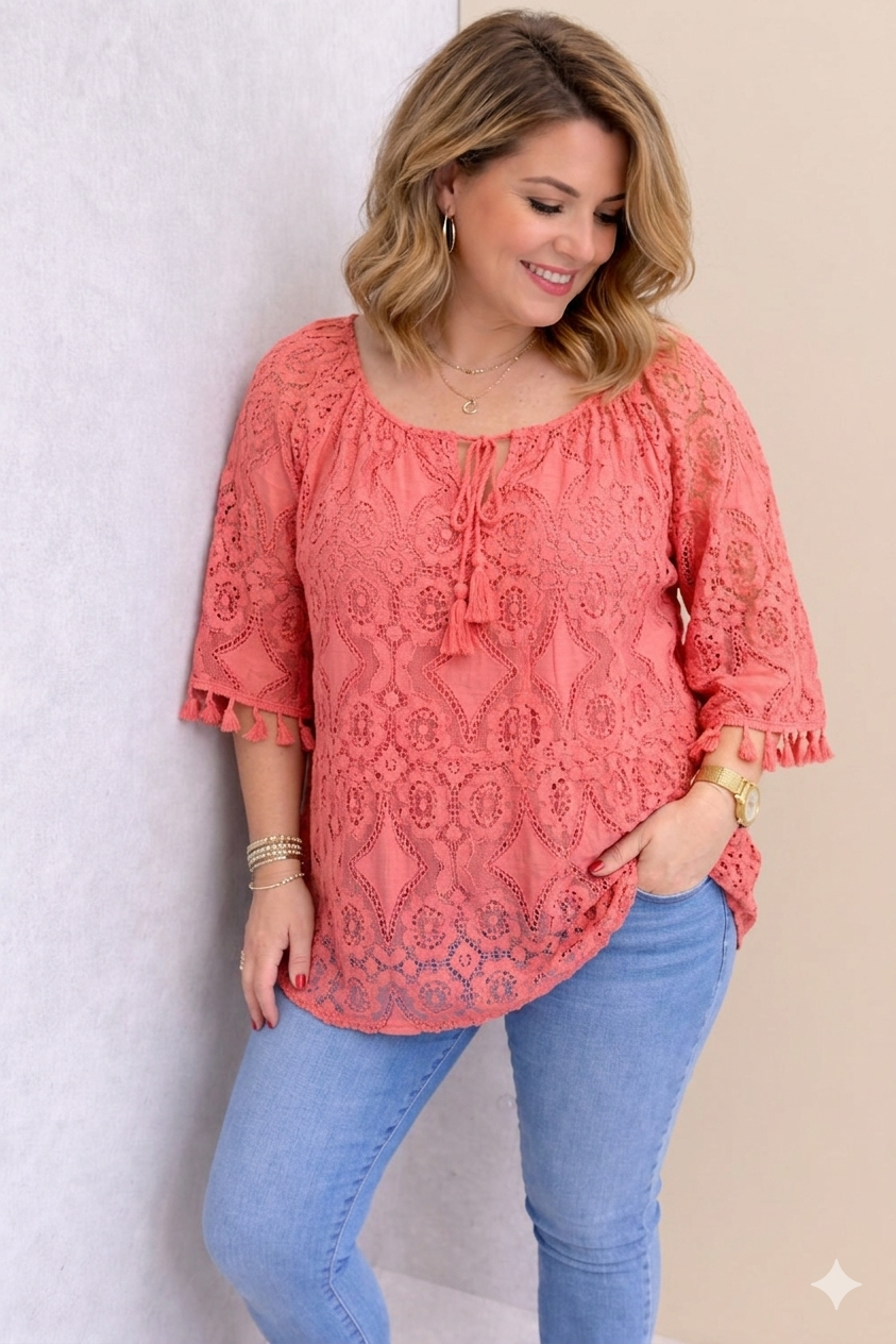 Tunique Grande Taille Dentelle Bohème Chic