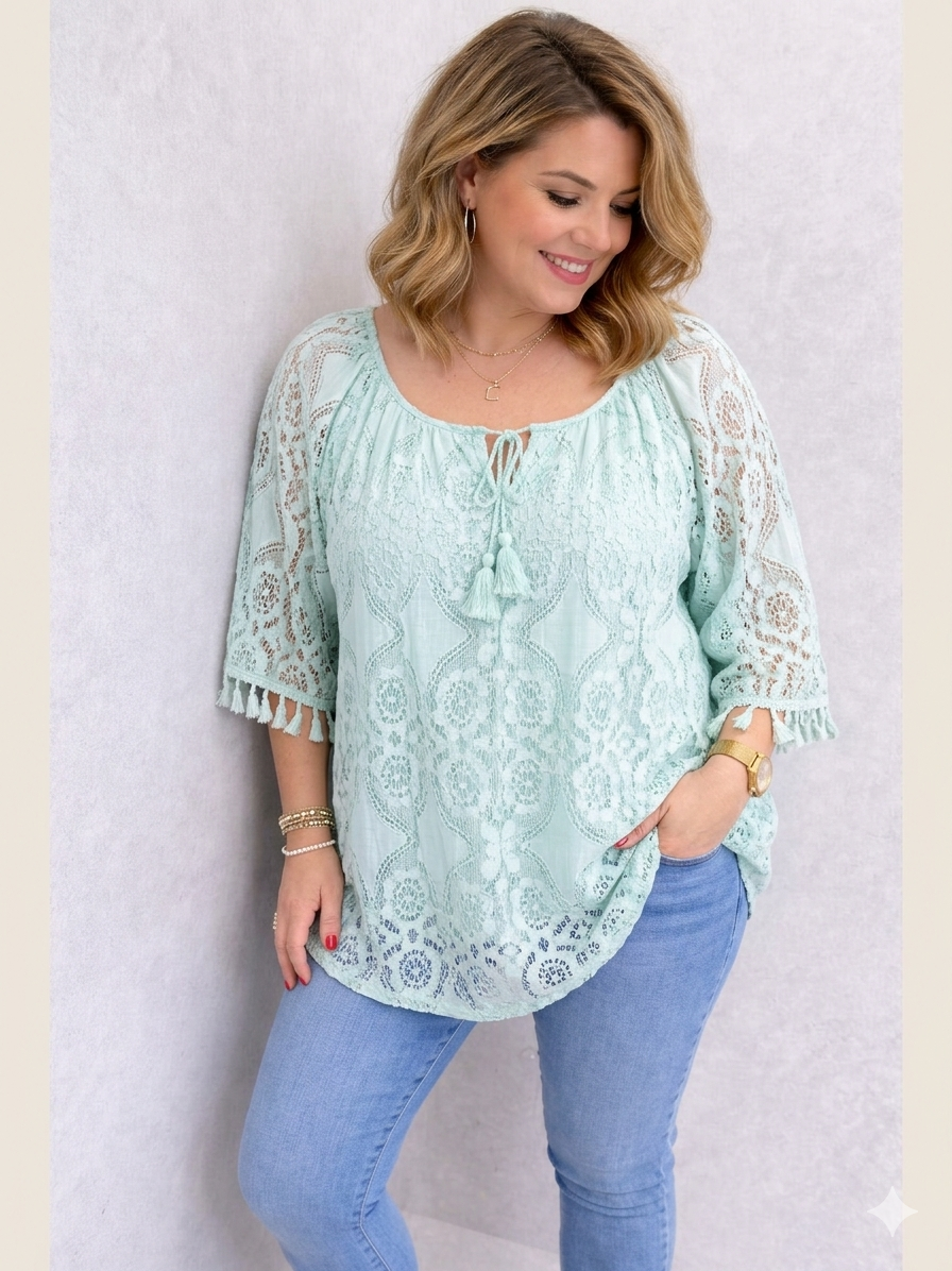 Tunique Grande Taille Dentelle Bohème Chic