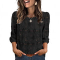 Blouse Ajourée En Dentelle À Manches 3/4 De Style Décontracté Unie À Enfiler