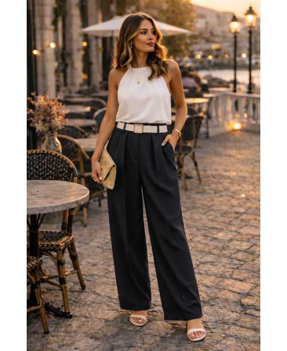 Elegant Flowing Belted Trousers – Multiple Colors
