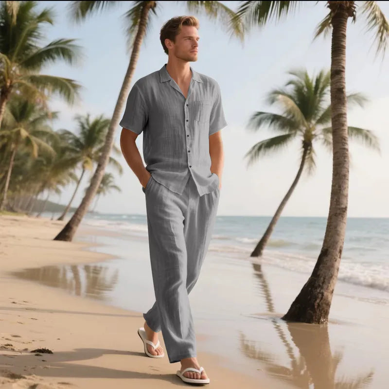 🤍 Ensemble Homme Blanc en Lin
Le look parfait pour un été stylé 🌴☀️
Confortable, léger & idéal pour la plage ou les sorties décontractées 😎✨