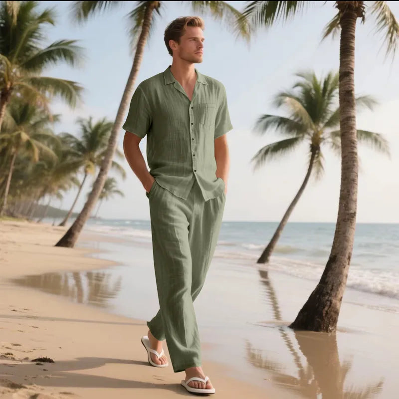 🤍 Ensemble Homme Blanc en Lin
Le look parfait pour un été stylé 🌴☀️
Confortable, léger & idéal pour la plage ou les sorties décontractées 😎✨
