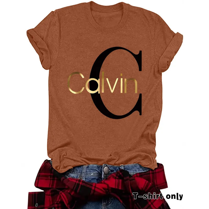T-shirt Imprimé Femme – Col Rond Manches Courtes