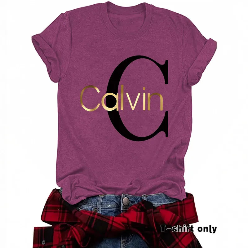 T-shirt Imprimé Femme – Col Rond Manches Courtes