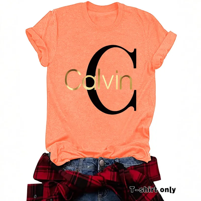 T-shirt Imprimé Femme – Col Rond Manches Courtes