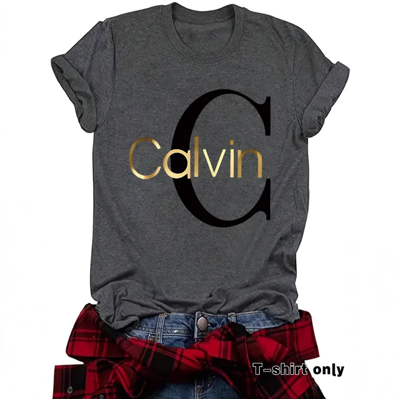 T-shirt Imprimé Femme – Col Rond Manches Courtes