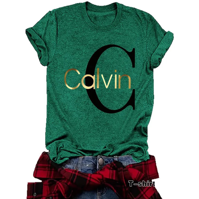 T-shirt Imprimé Femme – Col Rond Manches Courtes