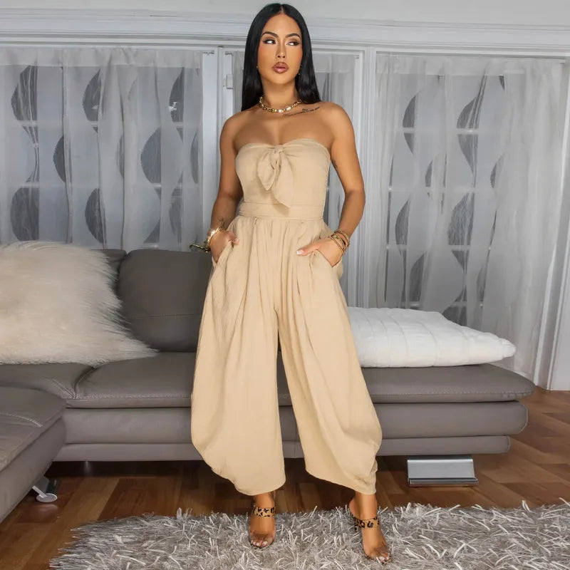 Combinaison Femme Sans Manches En Polyester, Pantalon Longue Longueur Avec Léger Effet Stretch Pour Un Confort Optimal