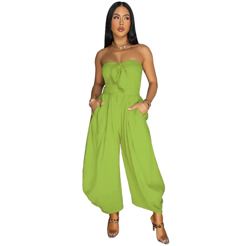 Combinaison Femme Sans Manches En Polyester, Pantalon Longue Longueur Avec Léger Effet Stretch Pour Un Confort Optimal