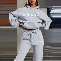 Ensemble Sweatshirt Et Hoodie À Motif Lettre, Teint Noir, Rayonne Avec Pantalon Pull, Style Vintage Adultes