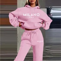 Ensemble Sweatshirt Et Hoodie À Motif Lettre, Teint Noir, Rayonne Avec Pantalon Pull, Style Vintage Adultes