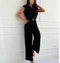 Combinaisons Style Britannique Pantalon Toute La Longueur En Polyester Avec Taille Élastique Confortable