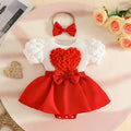 Robe D'été Pour Bébé Fille, Manches Bouffantes, Cœur, Princesse, Body À Manches Courtes, Tenue Décontractée