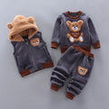 Mignon Style Coréen Dessin Animé Ours Polyester Toison Ensembles De Vêtements Pour Garçons / Filles