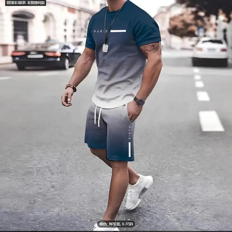 Décontractée Hommes Hip Hop Style Simple Vêtement De Rue Lettre Polyester Tissu De Maille Ensemble Coordonné De Shorts