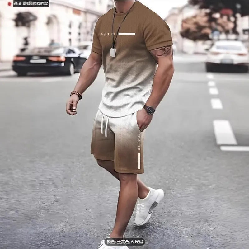 Décontractée Hommes Hip Hop Style Simple Vêtement De Rue Lettre Polyester Tissu De Maille Ensemble Coordonné De Shorts