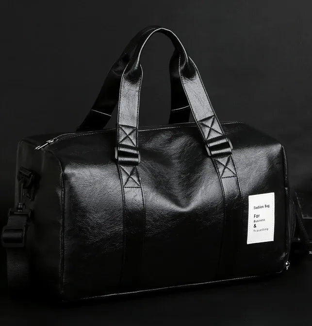 Hommes De Base Couleur Unie Faux Cuir Voyage Sacs