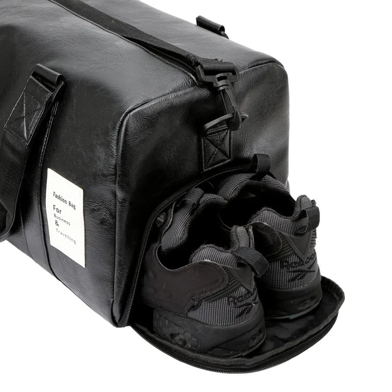 Hommes De Base Couleur Unie Faux Cuir Voyage Sacs