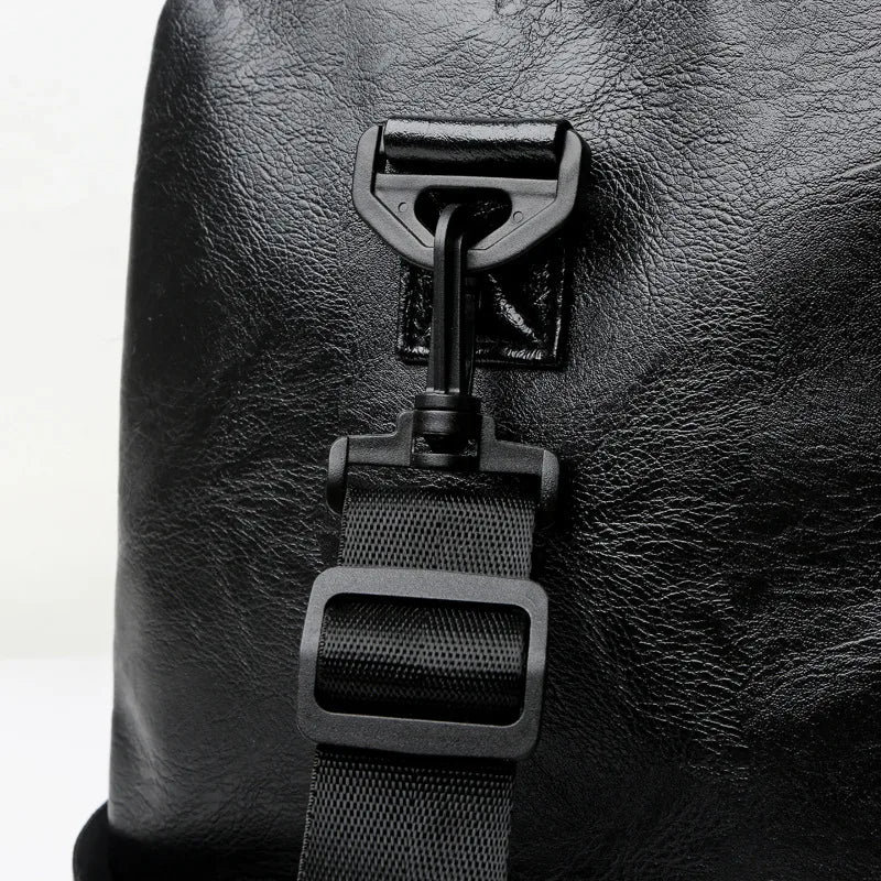 Hommes De Base Couleur Unie Faux Cuir Voyage Sacs