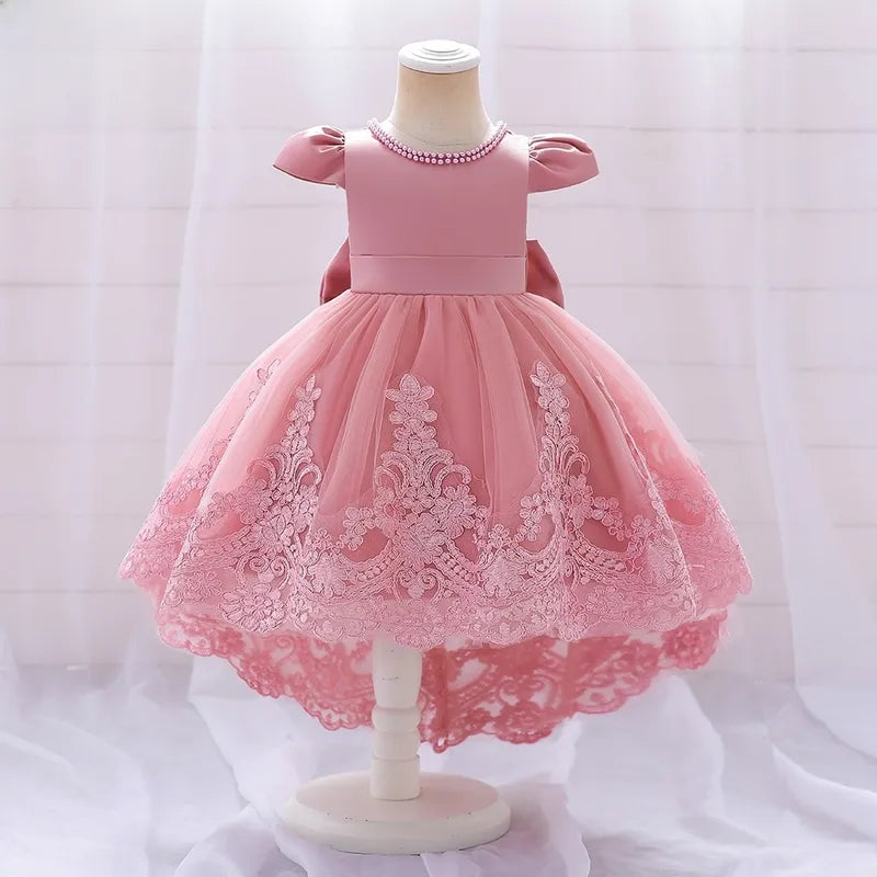 Robe Princesse Fille Motif Fleurs En Polyester Avec Tulle, Longueur Chevilles, Pour Bébé 0-2 Ans
