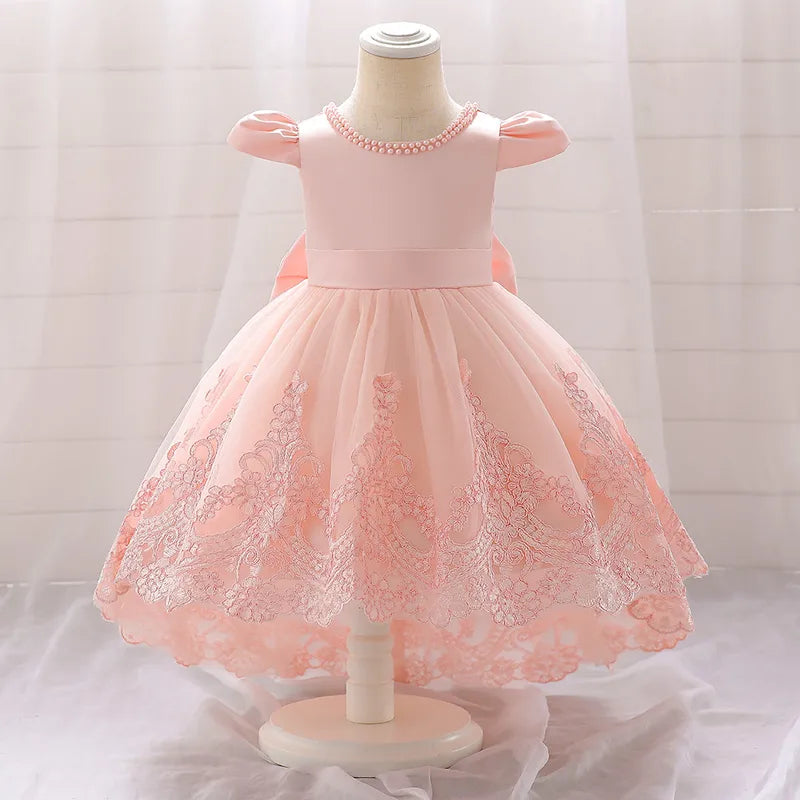 Robe Princesse Fille Motif Fleurs En Polyester Avec Tulle, Longueur Chevilles, Pour Bébé 0-2 Ans