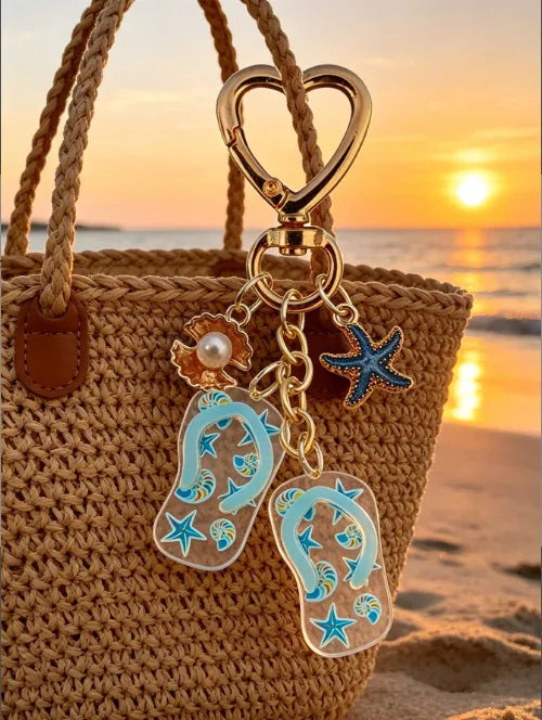 Bijoux De Sac En Alliage Au Style Plage, Accessoires Décoratifs Pour Sacs Élégants Et Tendance