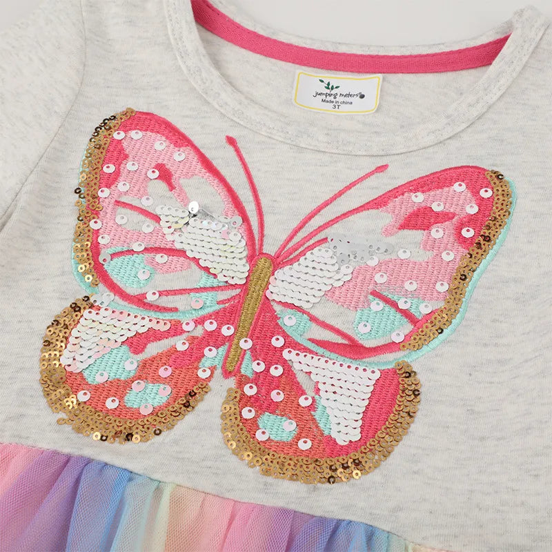 Robe Princesse Fille Sequin Brodé Maille – Vêtements D'été Élégants Pour Enfants