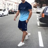 Décontractée Hommes Élégant Style Simple Vêtement De Rue Lettre Polyester Tissu De Maille Ensemble Coordonné De Shorts