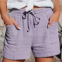 Shorts Décontractés Couleur Unie Femme – Style Vacances