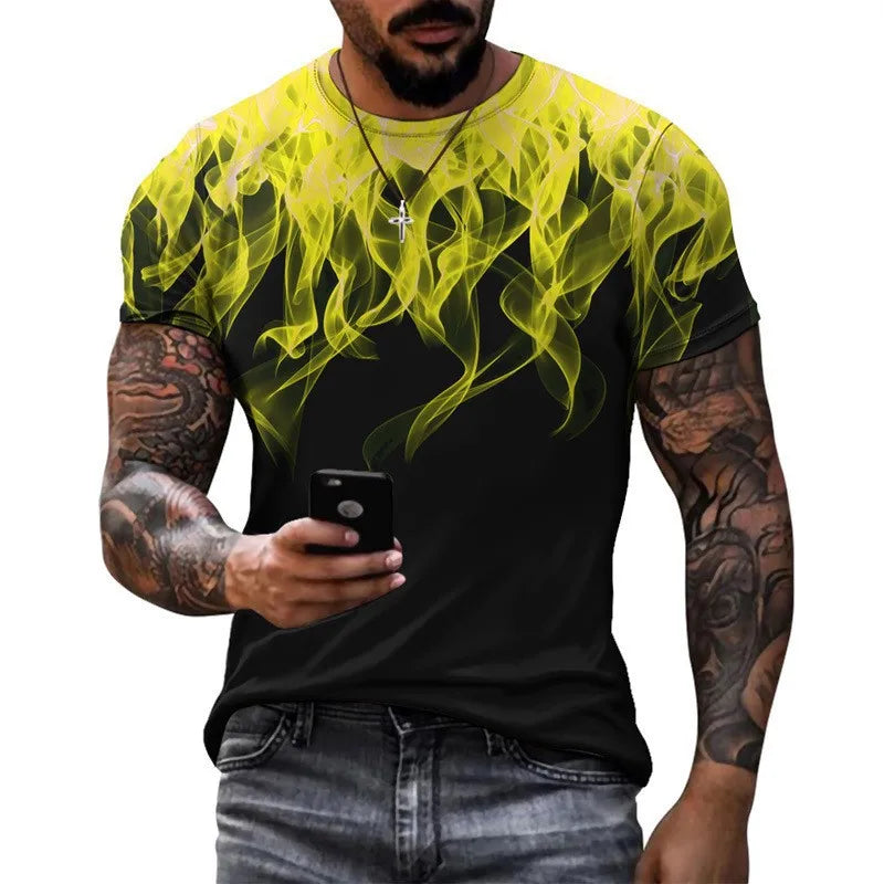 Hommes Impression Des Sports Col Rond Manche Courte Ample T-shirt Homme