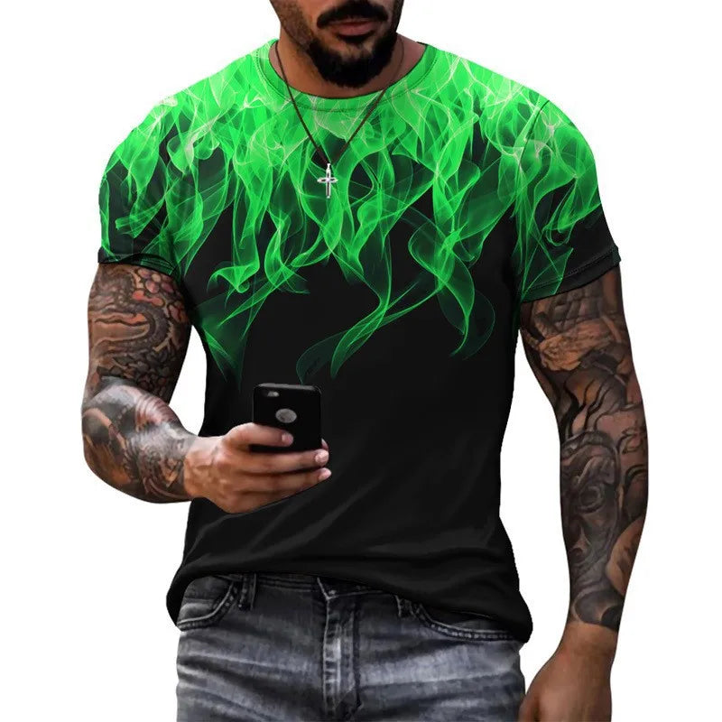 Hommes Impression Des Sports Col Rond Manche Courte Ample T-shirt Homme