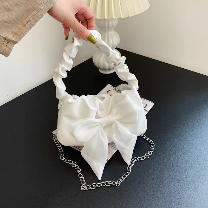 Sac à Main Femme Petit | Faux Cuir Nœud Papillon Élégant – Fermeture Éclair
