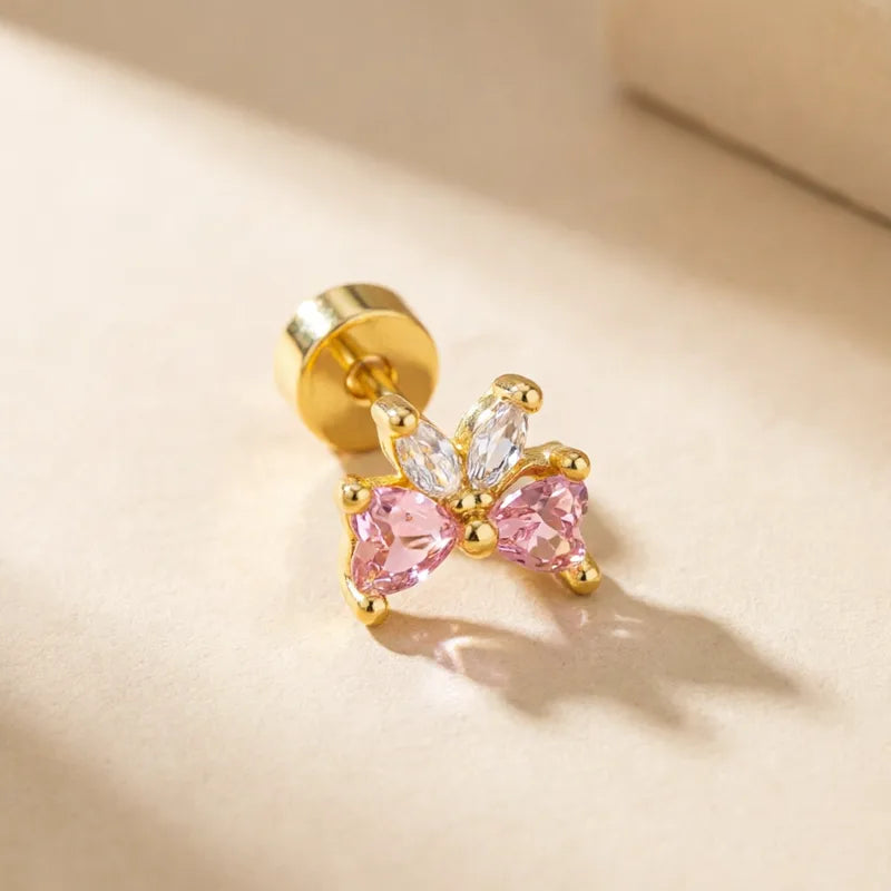 Boucles d'Oreilles Cartilage Femme Or 18K – Laiton Galvanisé, Zircon, Motif Géométrique