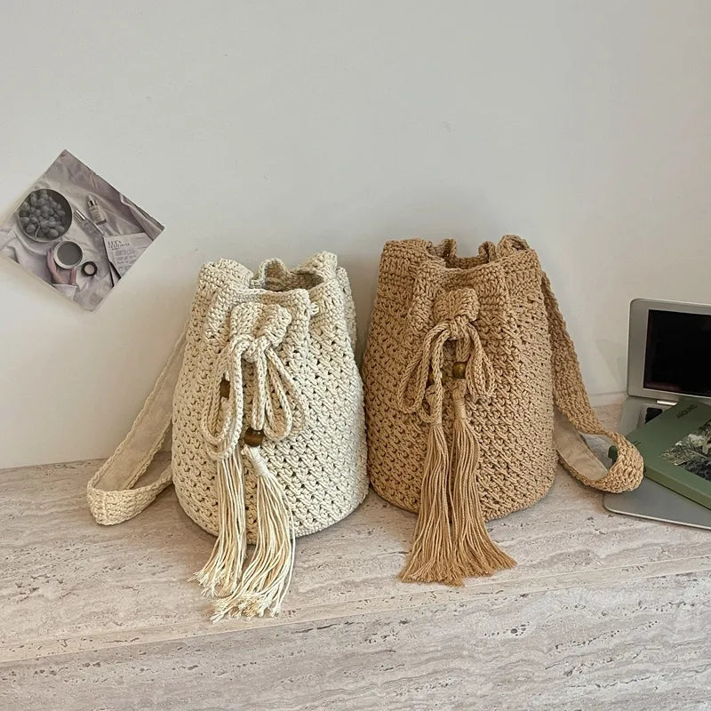 Sac Bandoulière Seau En Tissu | Élégant & Pratique | Toutes Saisons | Femme & Homme