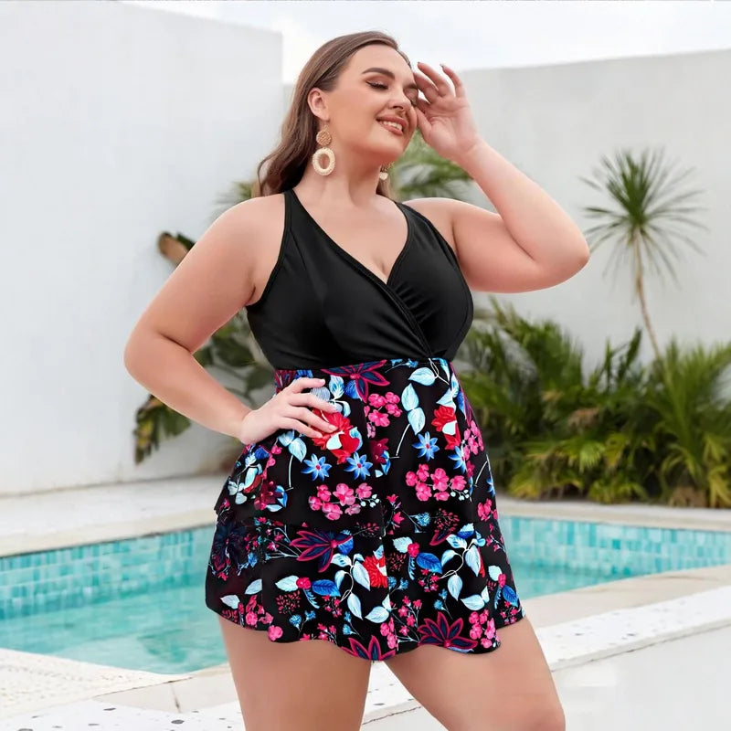 Maillot de Bain Deux Pièces Grande Taille Femme – Bikini Jupe & Short | Piscine & Sport