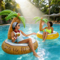 Matelas Gonflable Piscine PVC – Motif Cocotier Vert Activités Aquatiques