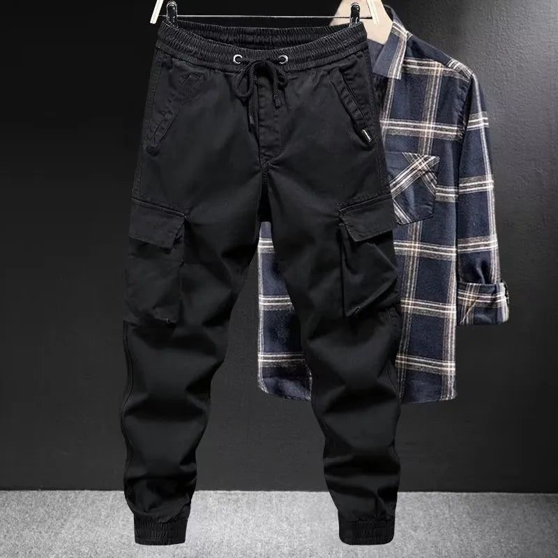 Pantalon De Jogging Décontracté Homme Style Américain Vintage En Polyester Couleur Unie Confortable