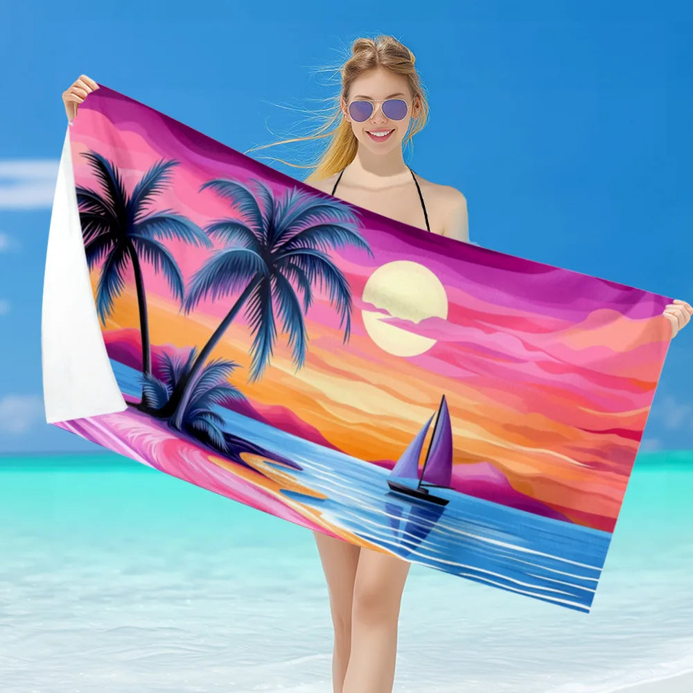 Serviette de Plage Grande Taille – Douce, Absorbante & Confortable | Plage & Piscine