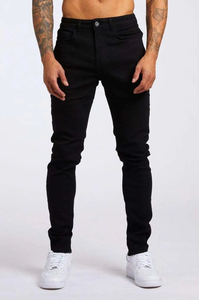 Jean Homme Denim Coton Lavé – Style Streetwear, Coupe Droite, Longueur Totale