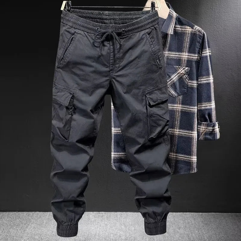 Pantalon De Jogging Décontracté Homme Style Américain Vintage En Polyester Couleur Unie Confortable