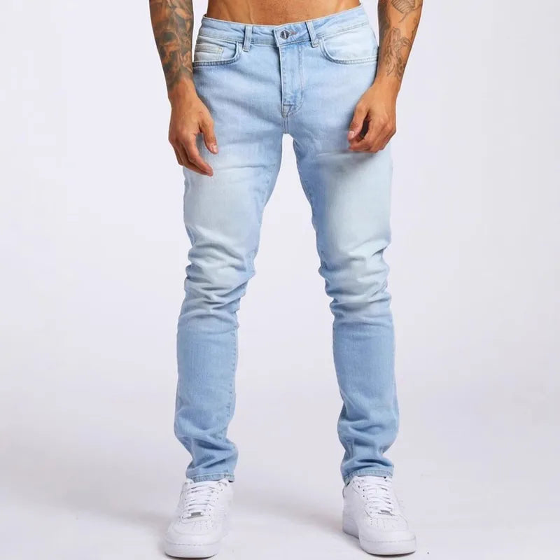 Jeans Homme Style Commuter – Pantalon Slim Fit Élastique