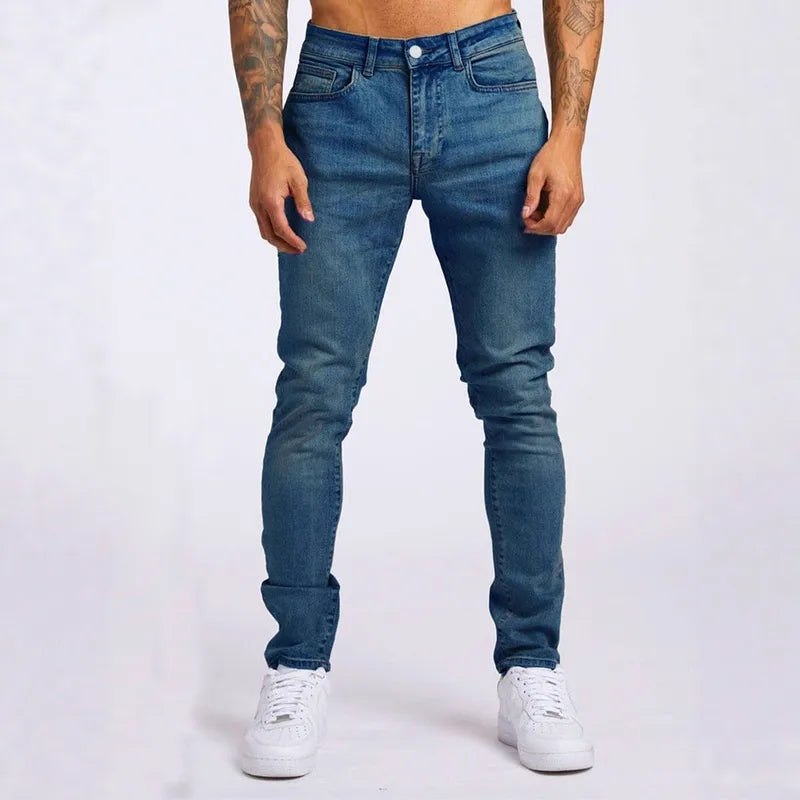 Jeans Homme Style Commuter – Pantalon Slim Fit Élastique