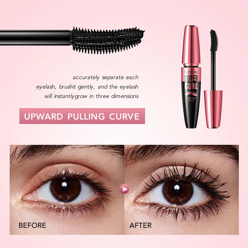 Mascara Teint En Noir Pour Un Regard Intense Et Des Cils Volumineux, Facile À Appliquer Et Longue Tenue