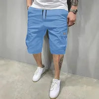 Pantacourt Cargo Homme Pour Plage, Longueur Genou, Tissu Polyester Légèrement Extensible