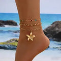 Bracelet de Cheville Femme | Fleur Strass & Plaqué Or KC