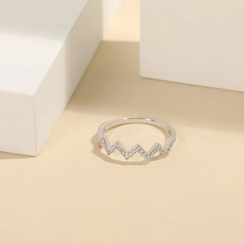 Bague Femme S925 Argent Sterling Design De Couronne Élégante Avec Onde Cardiaque Bijou Mode Accessoire De Qualité