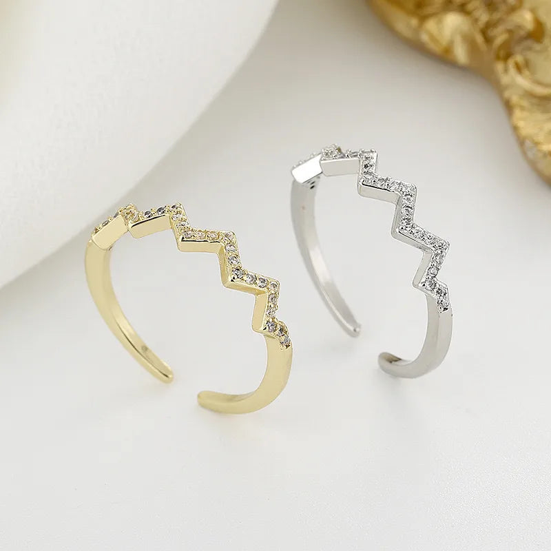Bague Femme S925 Argent Sterling Design De Couronne Élégante Avec Onde Cardiaque Bijou Mode Accessoire De Qualité