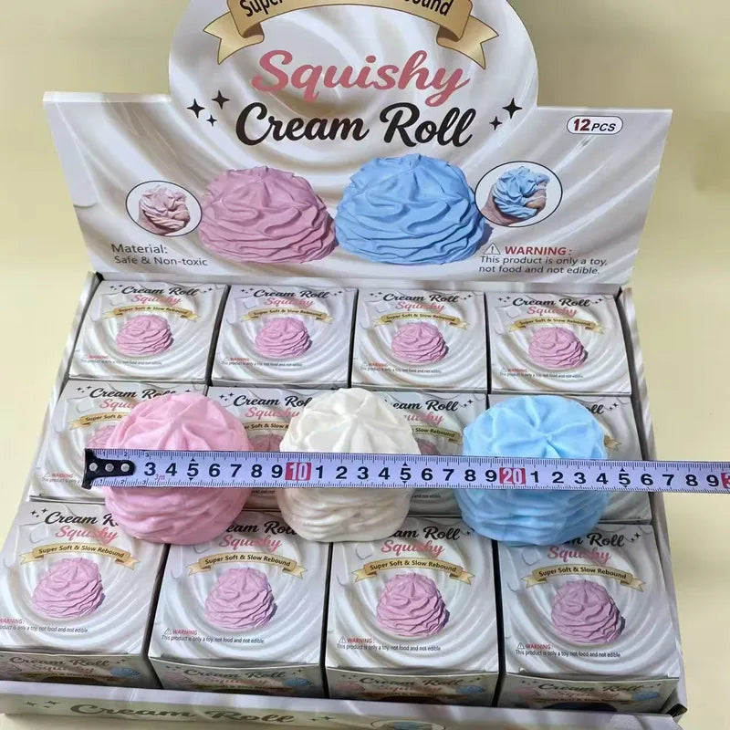 Jouet Doux En TPR Motif Pain, Jouet Anti-stress Bleu Pour Détente Et Relaxation