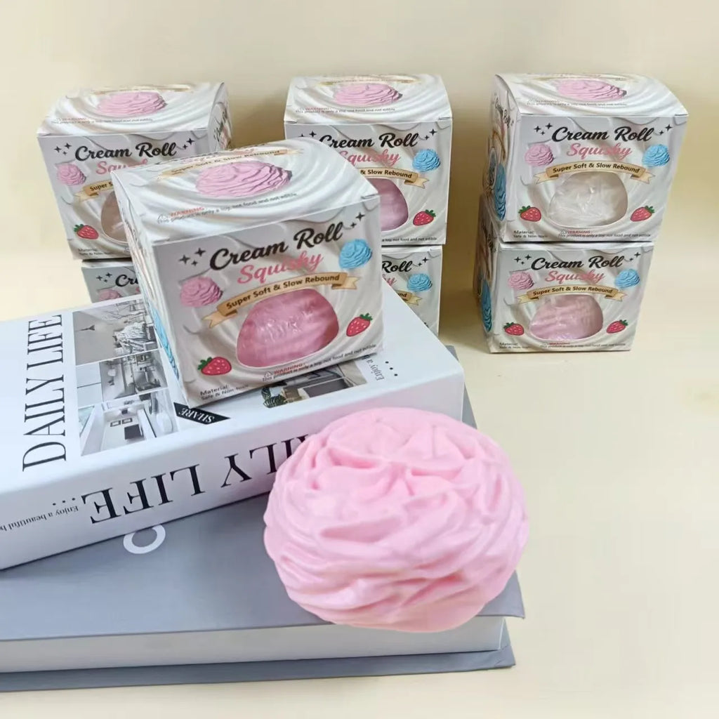 Jouet Doux En TPR Motif Pain, Jouet Anti-stress Bleu Pour Détente Et Relaxation